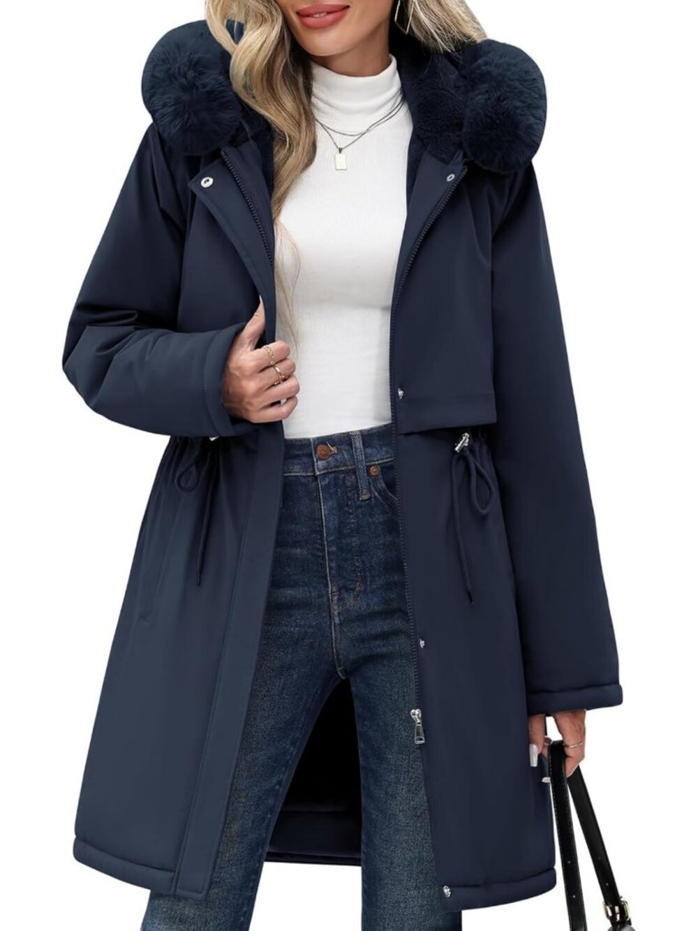 Cozy Mid-Length Parka | Fleece-Lined, Water-Repellent Women's Coat